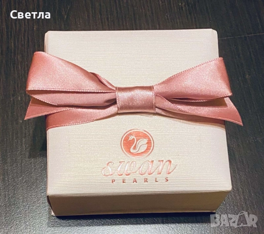 Елегантна Нова Гривна Swan Pearls SW008BE,20см,Au покритие, Естествена кожа, Перфектен подарък, снимка 3 - Гривни - 52477814
