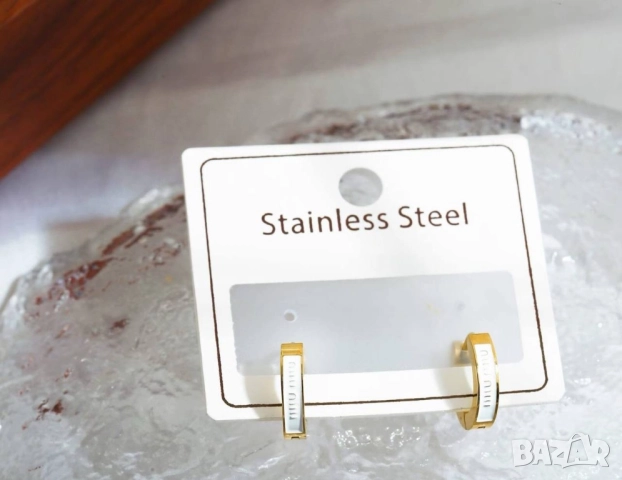 обеци от висококачествена медицинска стомана miu miu, снимка 11 - Обеци - 52093064