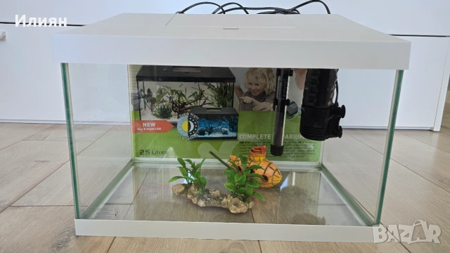 Аквариум Aquael Leddy 40, напълно оборудван + подарък камъчета и миди, снимка 5 - Аквариуми - 53772056