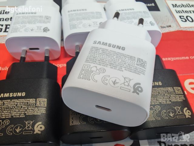 Samsung 25W оригинално зарядно type-c/type-c  Original Charger, снимка 1 - Резервни части за телефони - 46643589