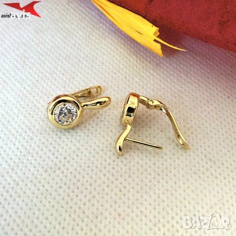 Обеци с 14К златно покритие 2141835, снимка 2 - Обеци - 52718840