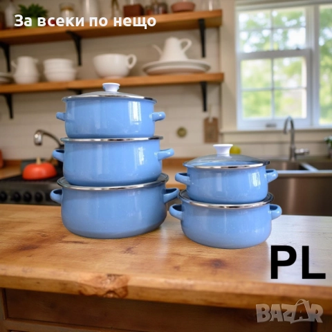 Комплект от 5 тенджери със стъклени капаци + 5 стъклени купи с капак Код P1683, снимка 5 - Съдове за готвене - 52941754