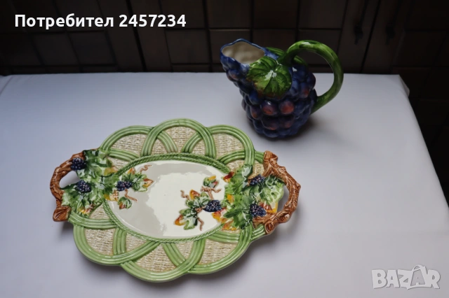 чинии италиански порцелан, ръчна изработка, снимка 3 - Чинии - 53722434