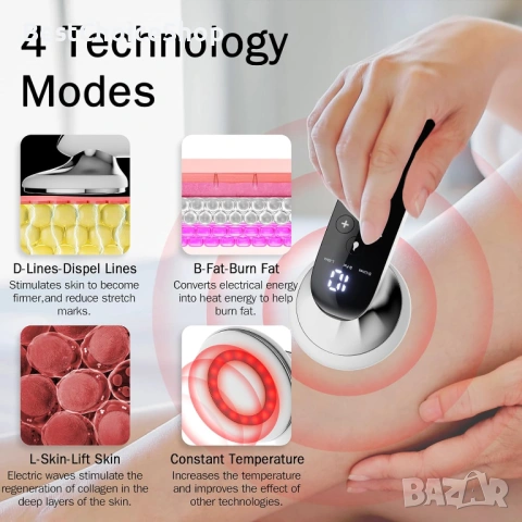 Масажор за целулит, ултразвукова технология за кавитация, USB презареждащ се, снимка 4 - Масажори - 53913923