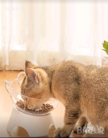 Купичка хранилка за коте котки куче кучета домашни животни пластамасова на стойка, снимка 3 - За котки - 51980529