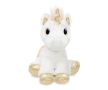 Плюшена играчка Аврора - Бял еднорог със златен рог и грива, 25 см.