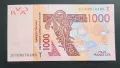 Того. Западно Африкански Щати.
1000 франка.
Буква Т. 2003 година.
 UNC, снимка 1