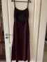 Нова дълга с цепка еластична парти коктейлна официална блестяща бордо рокля, снимка 4