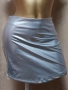XS/S Сребриста къса пола от еластична еко кожа , снимка 5