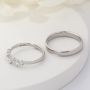 Meissa Комплект от два сребърни пръстена за двойка за годеж, сватба, годишнини, снимка 3