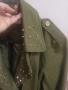 маслено зелено есенно дамско яке с капси, снимка 5