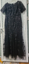 Дамска официална черна рокля с паети