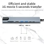 USB-C Хъб 8в1 Type-C 3.1 – 4K HDMI Адаптер RJ45 LAN 100Mbps SD/TF Четец PD Бързо Зареждане , снимка 4
