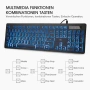 Комплект клавиатура и мишка с кабел – RGB подсветка, USB, QUERTZ, черен, снимка 3
