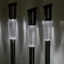 Комплект от 3 броя Led соларни лампи XL 57см - неръждаема стомана, сензор и до 8 часа светене, снимка 4