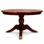 Класическа кръгла трапезна маса изработена от махагон., снимка 4