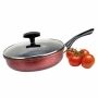 Дълбок тиган с капак Rosberg, Ø 22/26/28 см, Мраморно покритие, Индукция, Бордо меланж, снимка 4