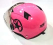 Каска с визьор за мотор, скутер, ATV - розова, снимка 2