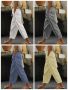 Дамски едноцветни памучни ленени ежедневни панталони, 4цвята , снимка 1 - Панталони - 45815199