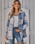 Дамско ежедневно карирано яке с колан, снимка 1