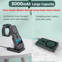 Magsafe с Power Bank 5000mAh безжично зарядно НОВО, снимка 2 - Безжични зарядни - 45048991