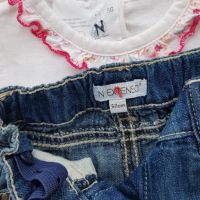 Къси дънкови панталони и блузка за бебе 0-3 месеца , снимка 5 - Комплекти за бебе - 45506294