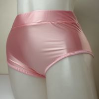 S/M розови супер лъскави дамски сатенени бикини/полубоксер, снимка 2 - Бельо - 45307274