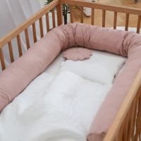 ПРОМО! Комплект за бебе от лен Babyly -розов, снимка 4 - Спално бельо и завивки - 45956789