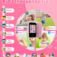 DUDUDRAGON Детска играчка смарт телефон за момичета 3-8 год., MP3 плейър, двойна камера, игри, розов, снимка 6 - Други - 45069884