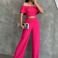 Модерен дамски комплект панталон и блуза, снимка 3 - Комплекти - 45232538