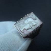 Сребърен мъжки аристократичен пръстен в изящен античен стил с гема, снимка 2 - Пръстени - 45715519