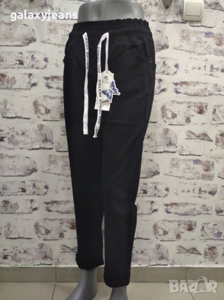 Moon girl- летен панталон тип балон, с ластик, по- къс, памук и еластан, снимка 1