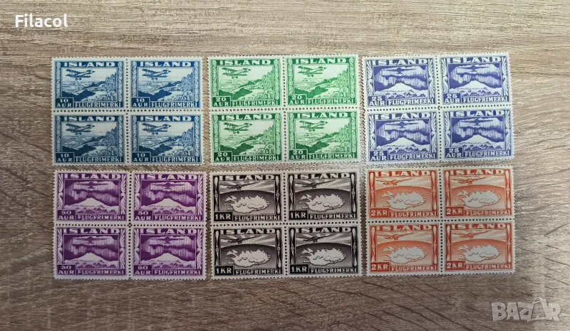 Исландия 1934 Въздушна поща MNH карета пълна серия, снимка 1