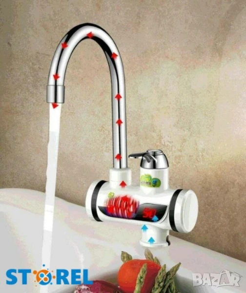 Смесител за вода с нагревател за мигновено загряване, снимка 1