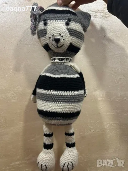 Ръчно плетено коте, с височина 65 см , снимка 1