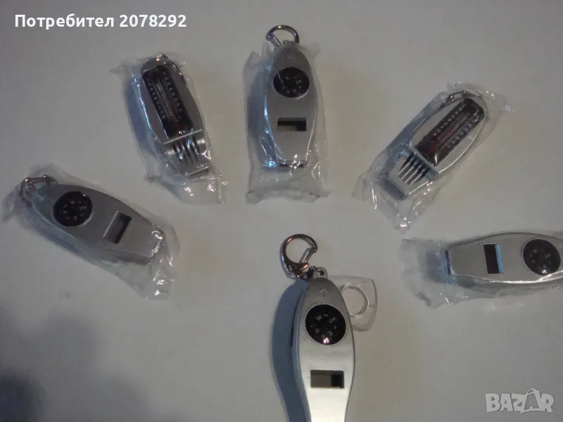 4в1 (свирка,термометър,компас и лупа), снимка 1