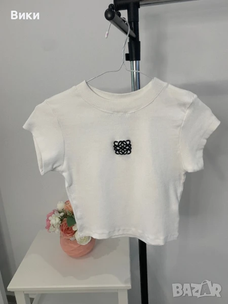 Кроп бяла тениска , снимка 1
