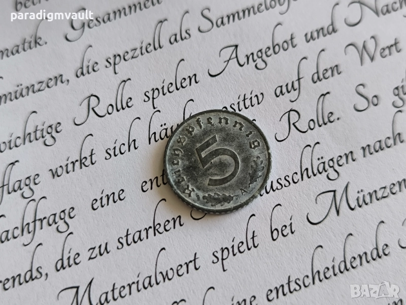 Райх монета - Германия - 5 пфенига | 1942г.; серия А, снимка 1