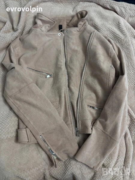 Велурено яке бледо розово, снимка 1