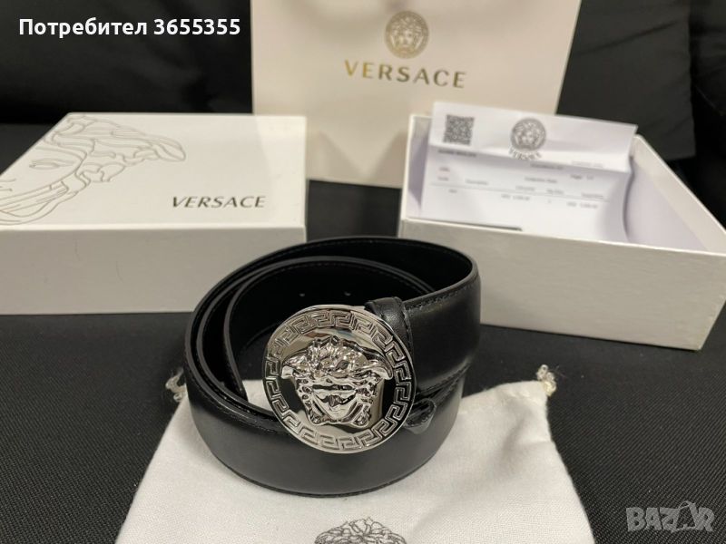 Чисто нов дамски колан Versace medusa със сребърна тока, снимка 1