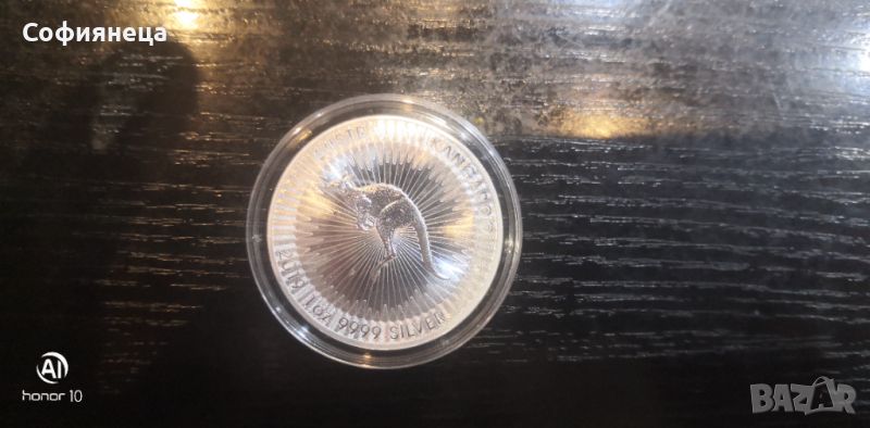 Сребро 1 oz Австралийско Кенгуру 2019, снимка 1