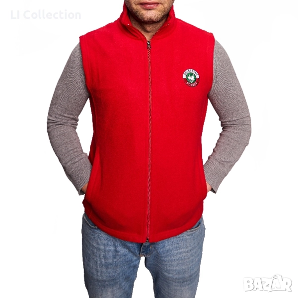 Мъжки поларен елек - черен, зелен , червен, снимка 1