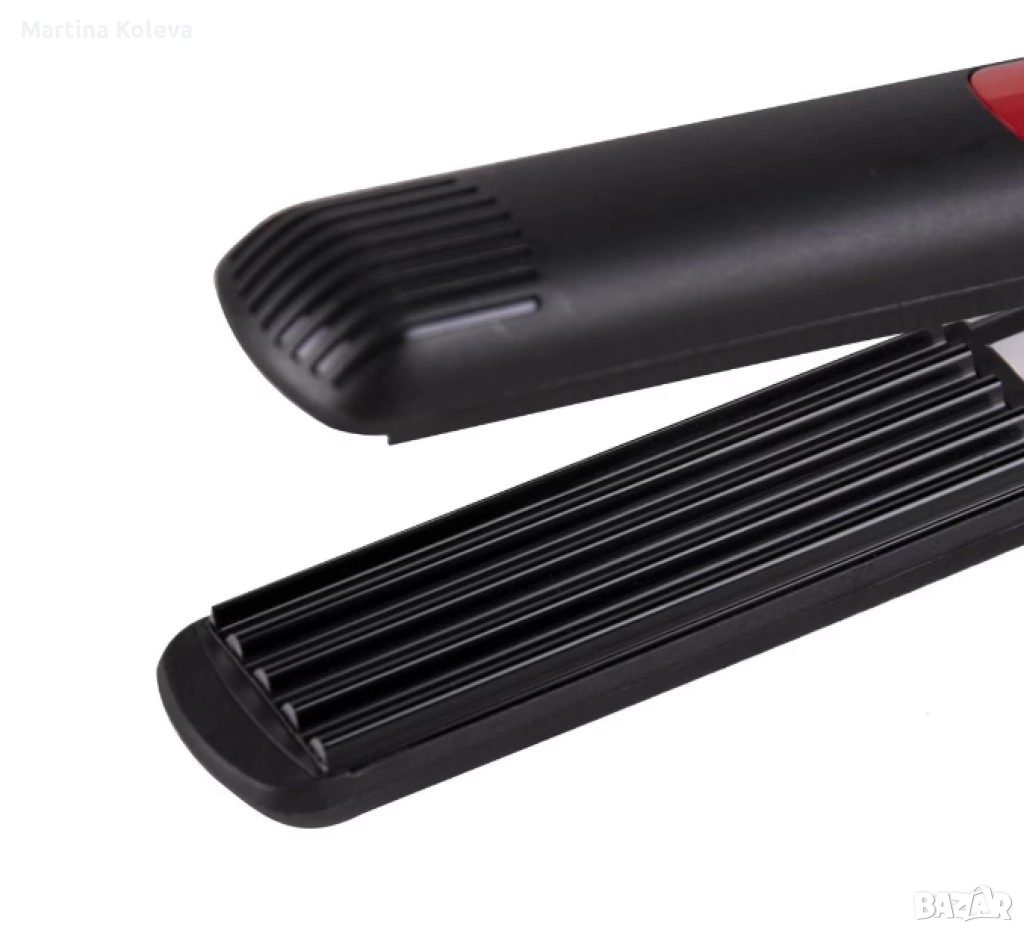 Преса за коса Rosberg, въпнообразна плоча, черно/ червено, 2 ГОДИНИ ГАРАНЦИЯ, снимка 1