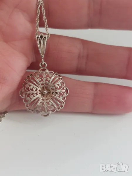 Антикварно сребърно колие 925, снимка 1