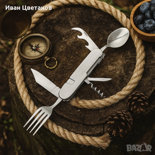 Мултифункционално ножче 6 в 1 – Всичко, от което се нуждаеш на открито, снимка 1