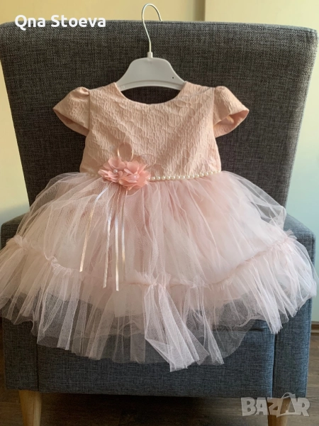 Чисто нова бебешка рокля с лента за косата, с етикет , снимка 1