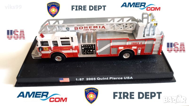 Пожарна 2005 Quint Pierce Fire Truck Amercom 1:87, снимка 1