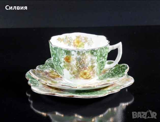 Чаша с чинийки, снимка 2 - Антикварни и старинни предмети - 53298565