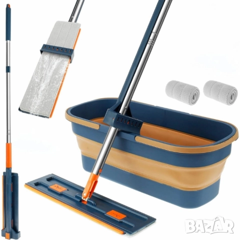 Комплект моп с 360 градуса въртене и сгъваема кофа , снимка 2 - Други стоки за дома - 52714062