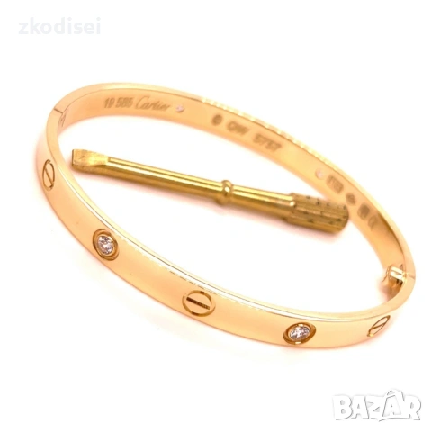 Златна дамска гривна Cartier 27,13гр. 14кр. проба:585 модел:36900-5, снимка 2 - Гривни - 53628658